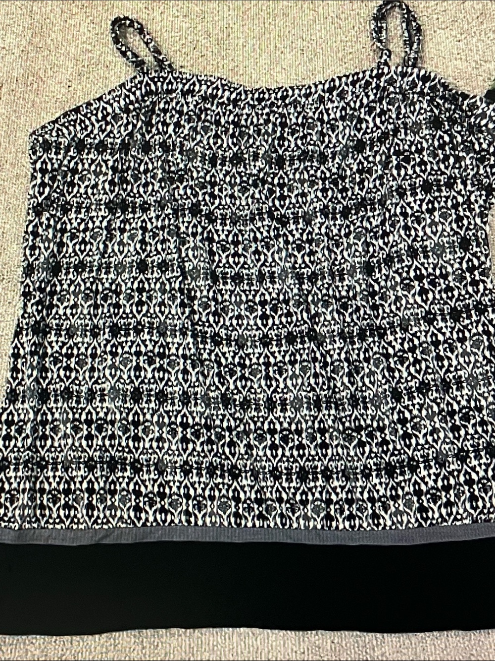 Lane Bryant Black and White Printed Tank Top